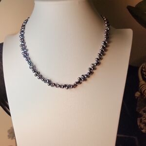 Elegant Gray Vintage Freshwater Pearl Necklace